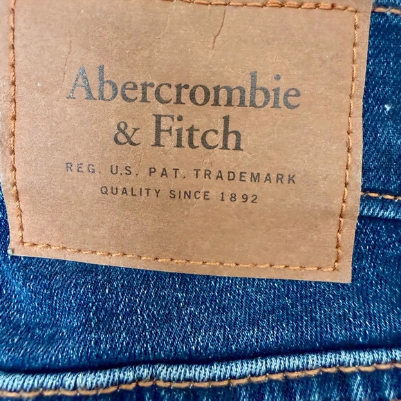 Abercrombie & Fitch Men's Ripped Dark Blue Jeans - Picture 3 of 4